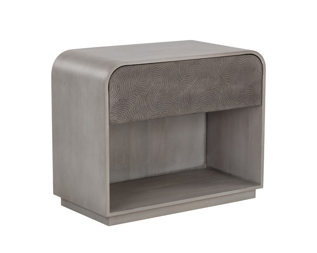 Sunpan Aalgarve Nightstand - Black - Champagne Gold / Grey