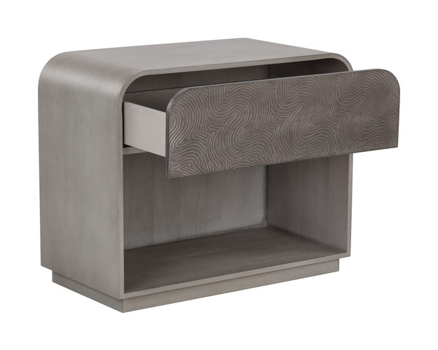 Sunpan Aalgarve Nightstand - Black - Champagne Gold / Grey