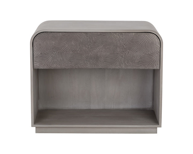 Sunpan Aalgarve Nightstand - Black - Champagne Gold / Grey