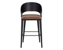 Sunpan Dezirae Barstool - Antique Brass - Charcoal Black Leather