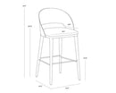 Sunpan Dezirae Barstool - Antique Brass - Charcoal Black Leather