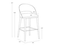 Sunpan Dezirae Barstool - Antique Brass - Charcoal Black Leather
