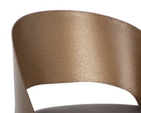 Sunpan Dezirae Barstool - Antique Brass - Charcoal Black Leather