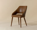 Sunpan Galen Dining Chair in Missouri Cognac / Linea Light Grey Leather