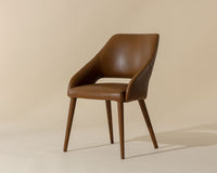 Sunpan Galen Dining Chair in Missouri Cognac / Linea Light Grey Leather