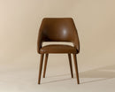 Sunpan Galen Dining Chair in Missouri Cognac / Linea Light Grey Leather