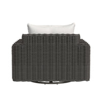 Sunset West Cabo Oversized Swivel Club Chair in Soothe Pearl with Flange Welt