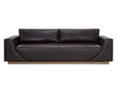 Sunpan Anakin Sofa -Dark Brown Tuscany Cognac Leather And Tuscany Warm Black Leather