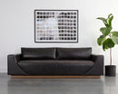 Sunpan Anakin Sofa -Dark Brown Tuscany Cognac Leather And Tuscany Warm Black Leather