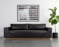 Sunpan Anakin Sofa -Dark Brown Tuscany Cognac Leather And Tuscany Warm Black Leather