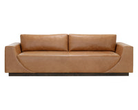 Sunpan Anakin Sofa -Dark Brown Tuscany Cognac Leather And Tuscany Warm Black Leather