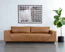 Sunpan Anakin Sofa -Dark Brown Tuscany Cognac Leather And Tuscany Warm Black Leather