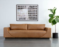 Sunpan Anakin Sofa -Dark Brown Tuscany Cognac Leather And Tuscany Warm Black Leather