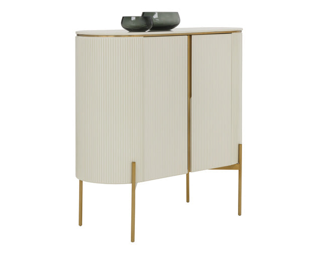 Sunpan Paloma Bar Cabinet - High Gloss Cream