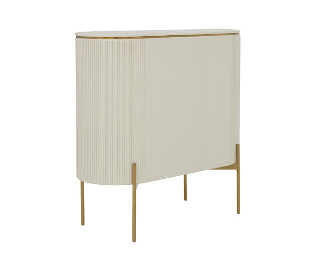 Sunpan Paloma Bar Cabinet - High Gloss Cream