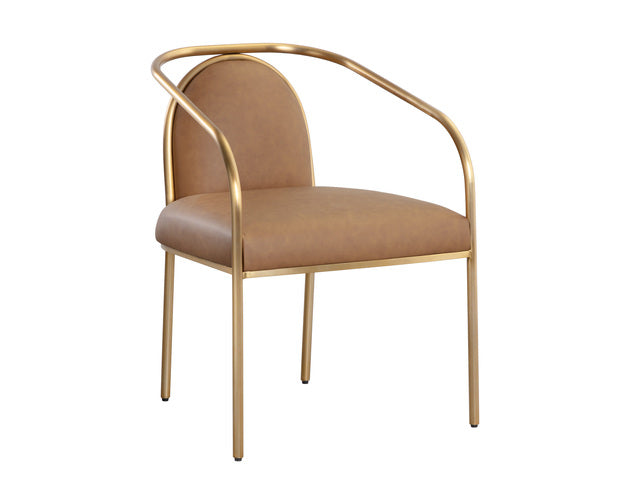 Sunpan Cicero Dining Armchair - Milliken Cognac