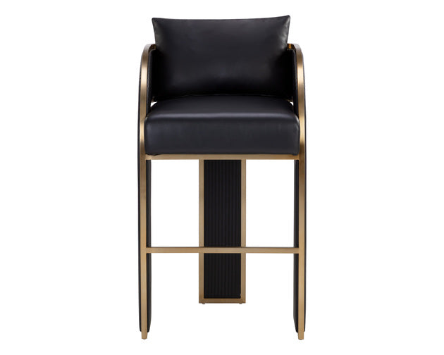 Sunpan Baz Bar Stool - Napa Black / Beige
