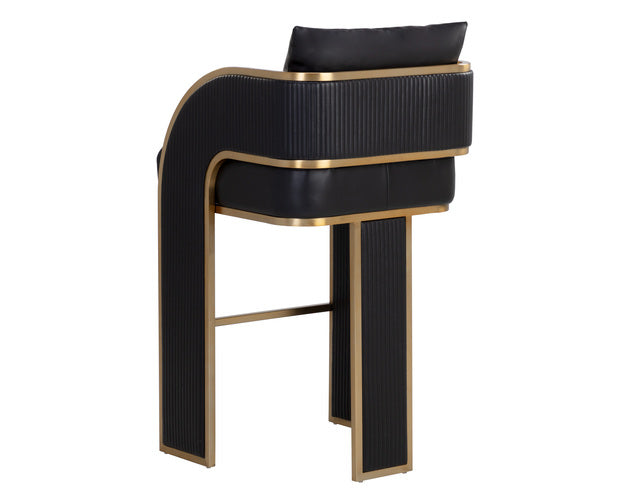 Sunpan Baz Bar Stool - Napa Black / Beige