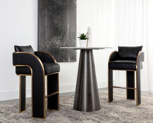 Sunpan Baz Bar Stool - Napa Black / Beige