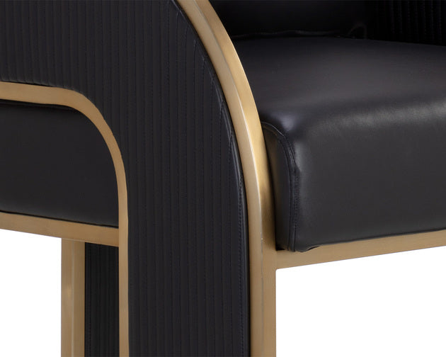 Sunpan Baz Bar Stool - Napa Black / Beige