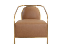 Sunpan Cicero Lounge Armchair - Milliken Cognac