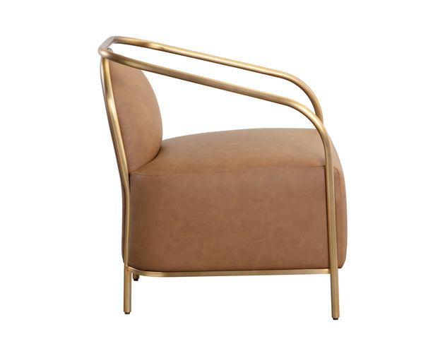 Sunpan Cicero Lounge Armchair - Milliken Cognac