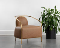 Sunpan Cicero Lounge Armchair - Milliken Cognac