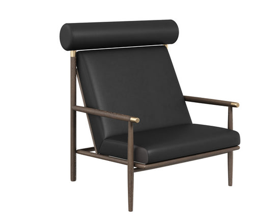 Sunpan Biko Lounge Chair - Black Leather