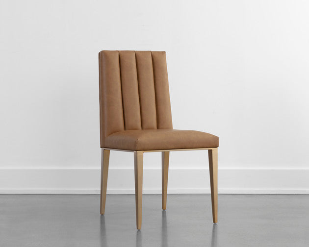 Sunpan Wilbur Dining Chair in Milliken Cognac - Set of 2