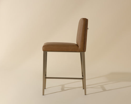 Sunpan Wilbur Counter Stool in Milliken Cognac