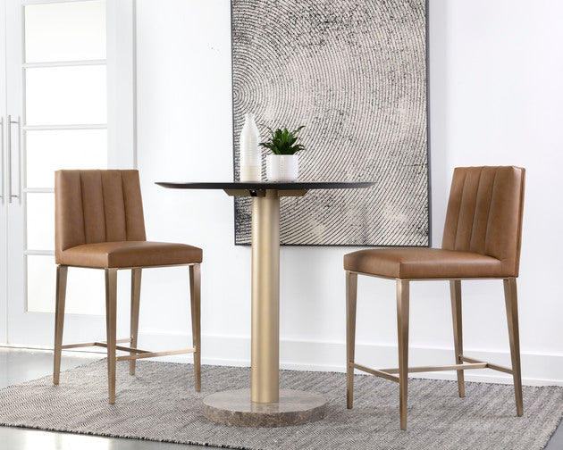 Sunpan Wilbur Counter Stool in Milliken Cognac