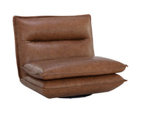 Sunpan Colson Swivel Armless Chair - Cognac Leather