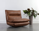 Sunpan Colson Swivel Armless Chair - Cognac Leather