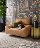 Sunpan Paget Glider Lounge Chair - Camel Leather