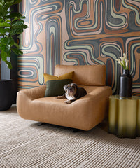 Sunpan Paget Glider Lounge Chair - Camel Leather