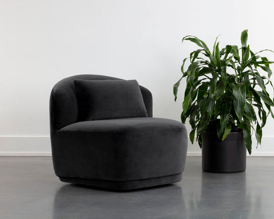 Sunpan Soraya Swivel Armless Chair - Shadow Grey