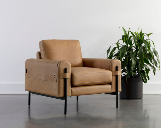 Sunpan Camus Armchair - Ludlow Sesame Leather