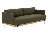 Sunpan Saul Sofa - Copenhagen Olive / Shalima Tobacco Leather
