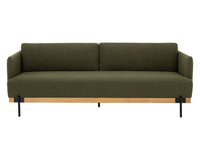Sunpan Saul Sofa - Copenhagen Olive / Shalima Tobacco Leather