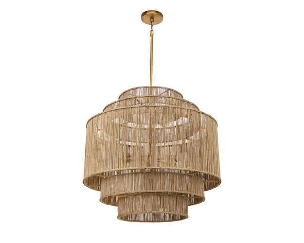 Sunpan Aalyssa Chandelier - Natural Jute and Black Jute
