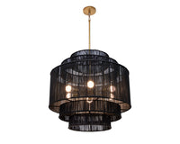 Sunpan Aalyssa Chandelier - Natural Jute and Black Jute
