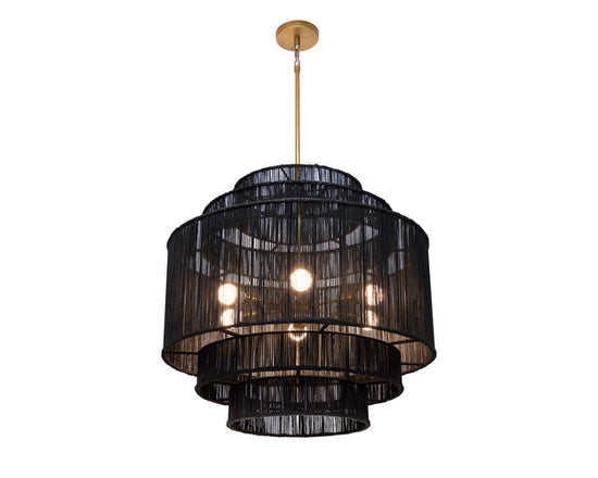 Sunpan Aalyssa Chandelier - Natural Jute and Black Jute
