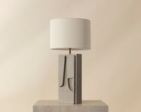 Sunpan Dirsan Table Lamp in Black / Taupe