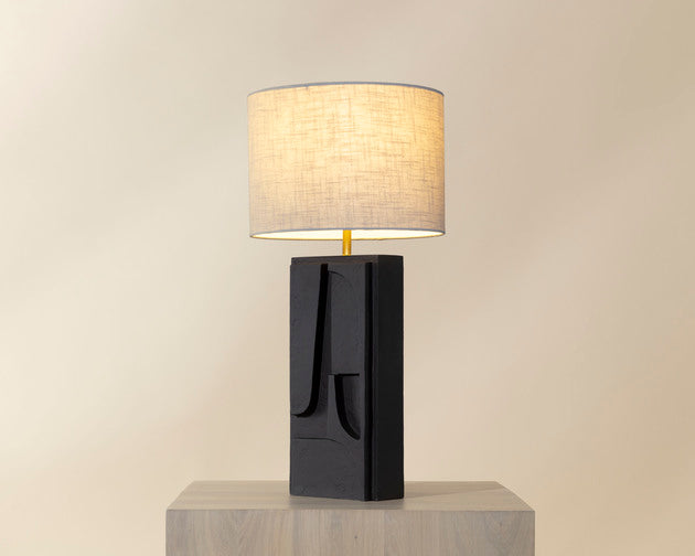 Sunpan Dirsan Table Lamp in Black / Taupe