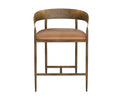 Sunpan Zanatta Counter Stool in Charcoal Black Leather/Tan Leather