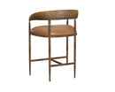 Sunpan Zanatta Counter Stool in Charcoal Black Leather/Tan Leather