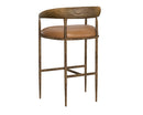 Sunpan Zanatta Barstool in Charcoal Black Leather / Tan Leather