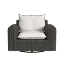 Sunset West Cabo Oversized Swivel Club Chair in Soothe Pearl with Flange Welt