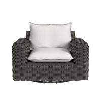 Sunset West Cabo Oversized Swivel Club Chair in Soothe Pearl with Flange Welt