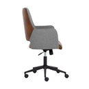 Sunpan Ian Office Chair - Bravo Cognac/Salt and Pepper Tweed